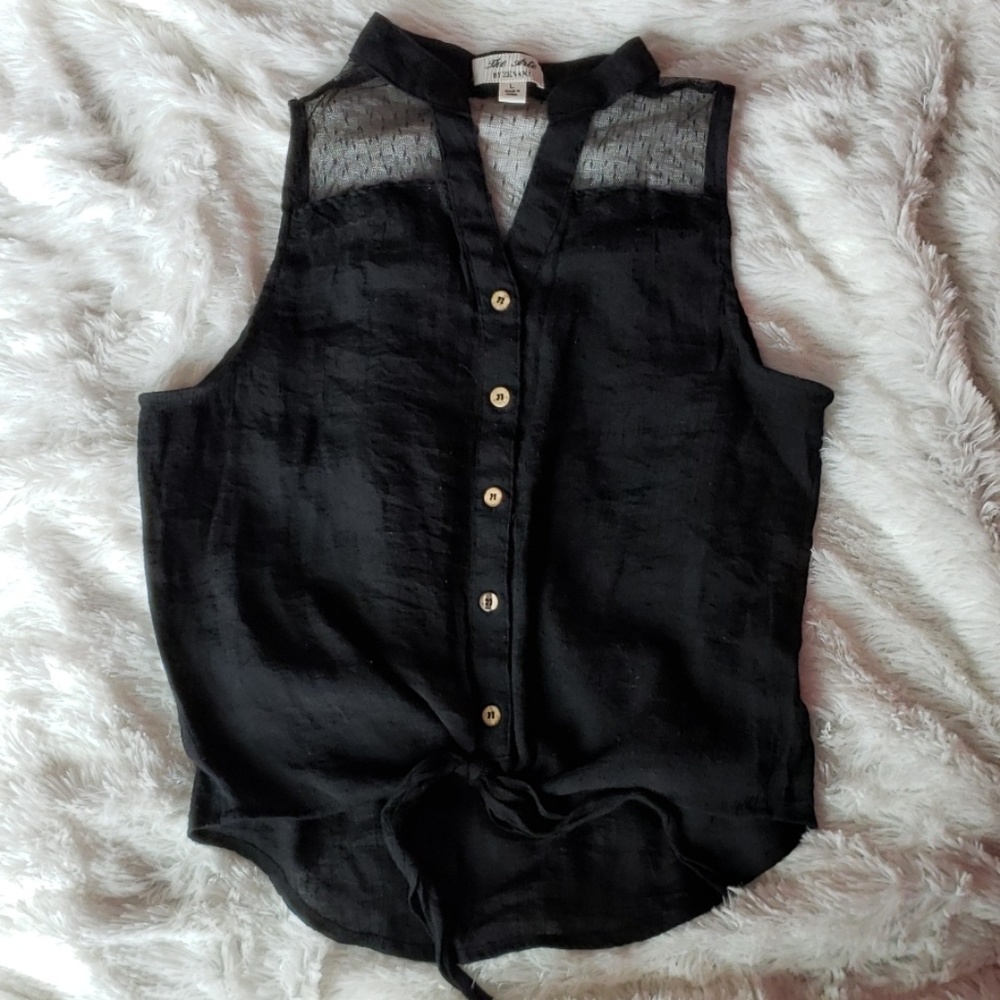 The Arte By Zenana Black Button Up Tank Top